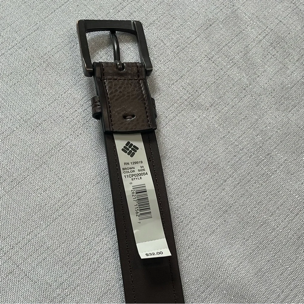 Columbia Men’s Casual Synthetic Leather Comfort Belt Brown Size 34 NWT